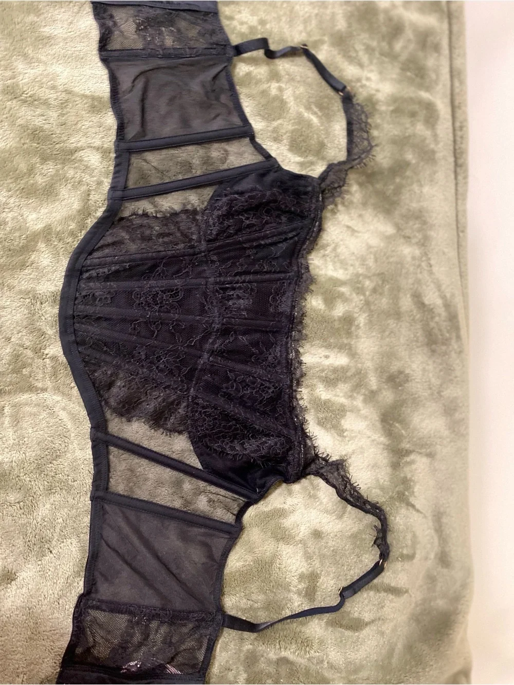 Victoria's Secret Black Lace Sheer Balconette Bra